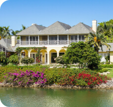 Summer villa on a canal