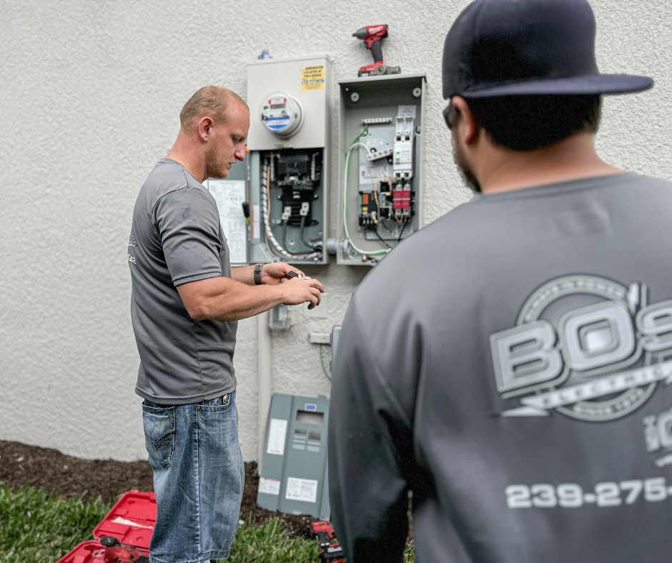 Men working outside on an electricity meter